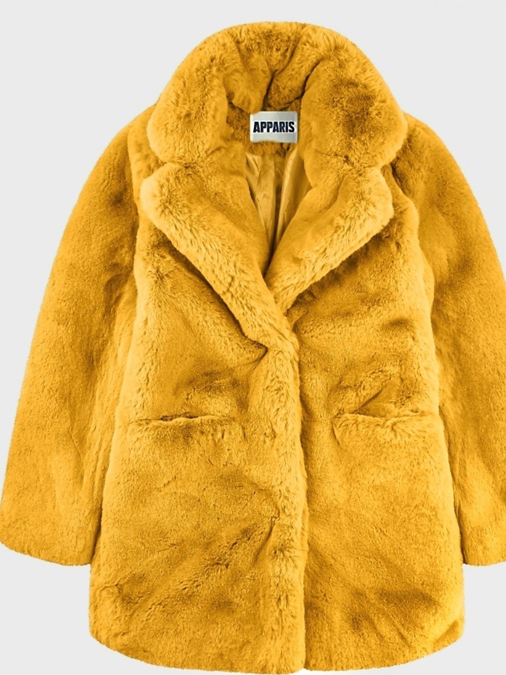 Apparis Faux Fur Coat - Mustard Yellow NWT- Size L Bloomingdales purchase.